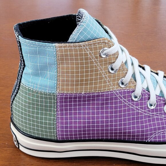 Converse Mens Chuck 70 Hi Quad Ripstop 166317C Dewberry/Iced Coffe/Egret Sze 9.5 - Picture 8 of 13